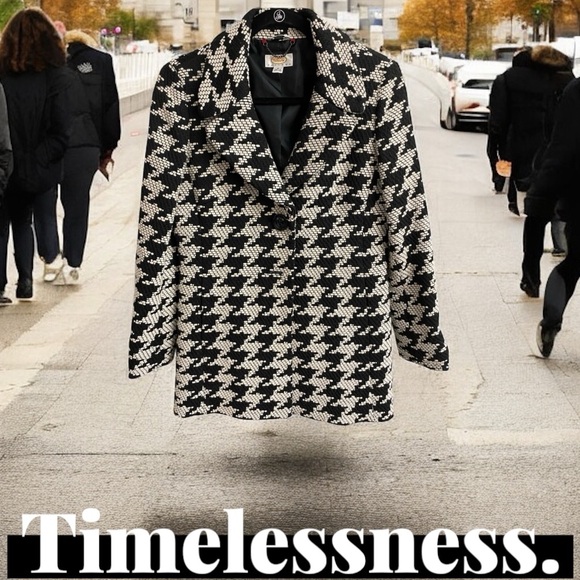 Italian Woven Wool Blend Black & Ivory Jacket HP BEST IN JACKETS & COATS - Picture 13 of 15